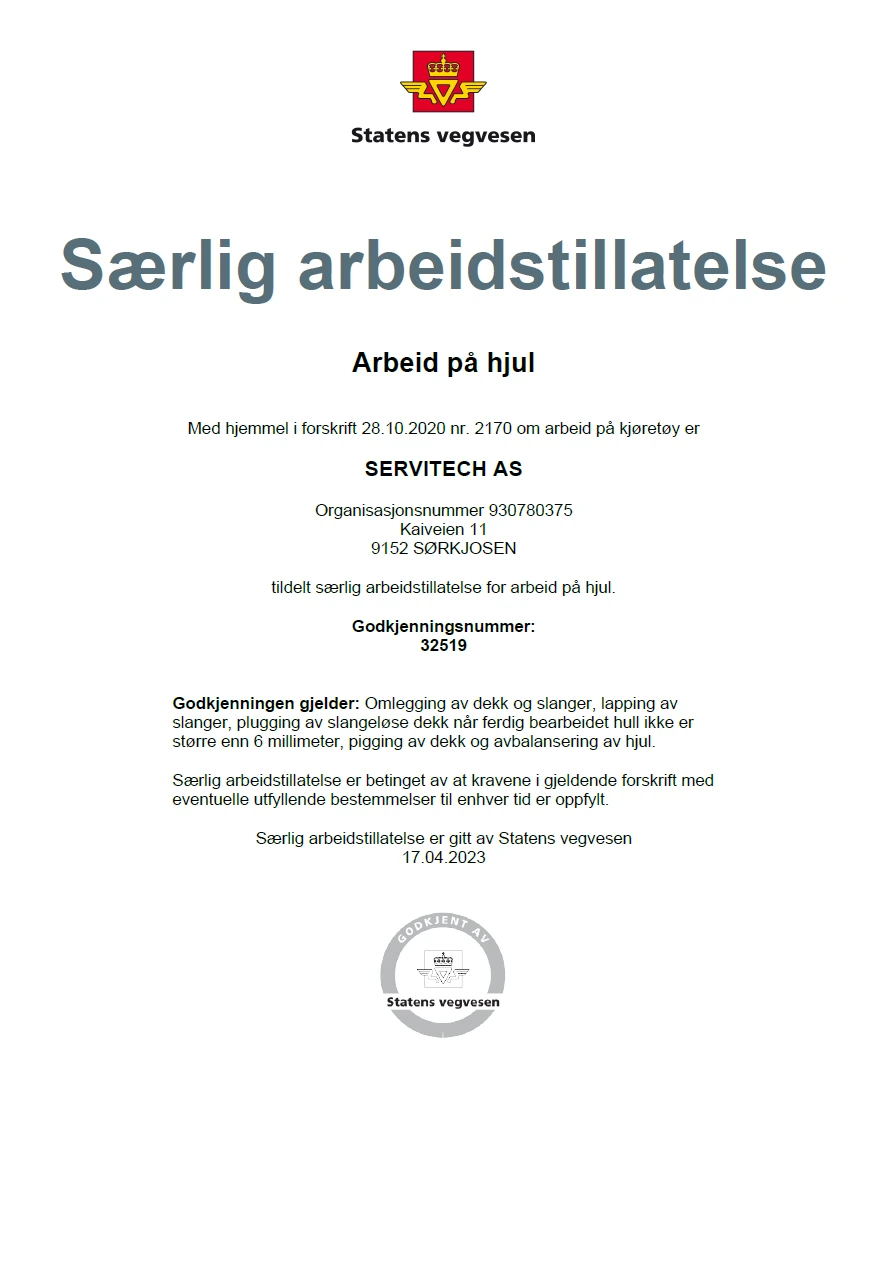 Særlig arbeidstillatelse – arbeid på hjul